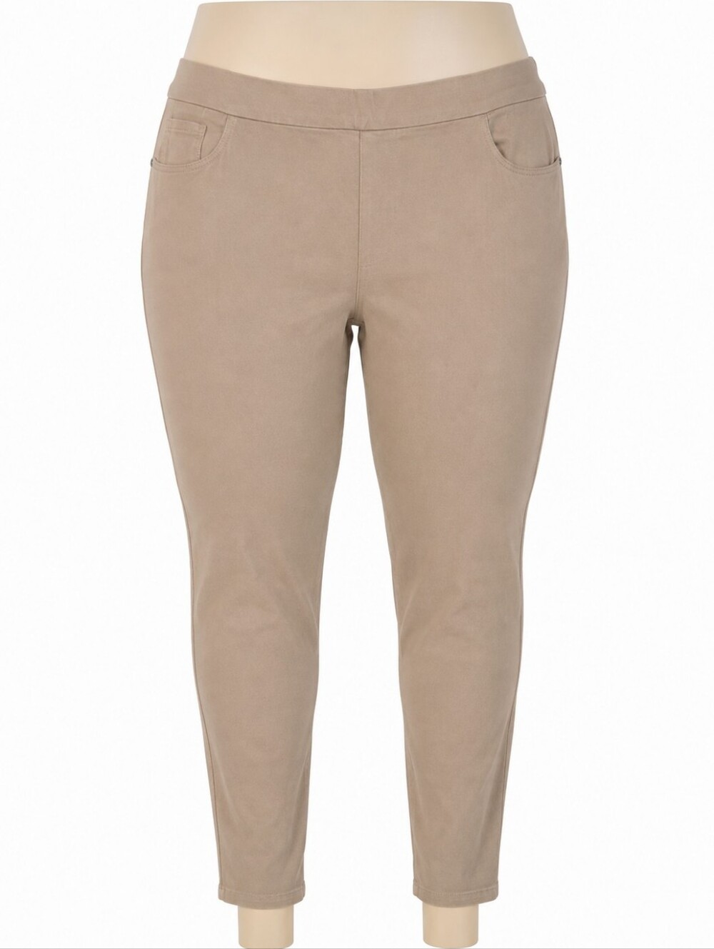 Basic Editions Tan Pull-On Slim Fit Pants Size XXL